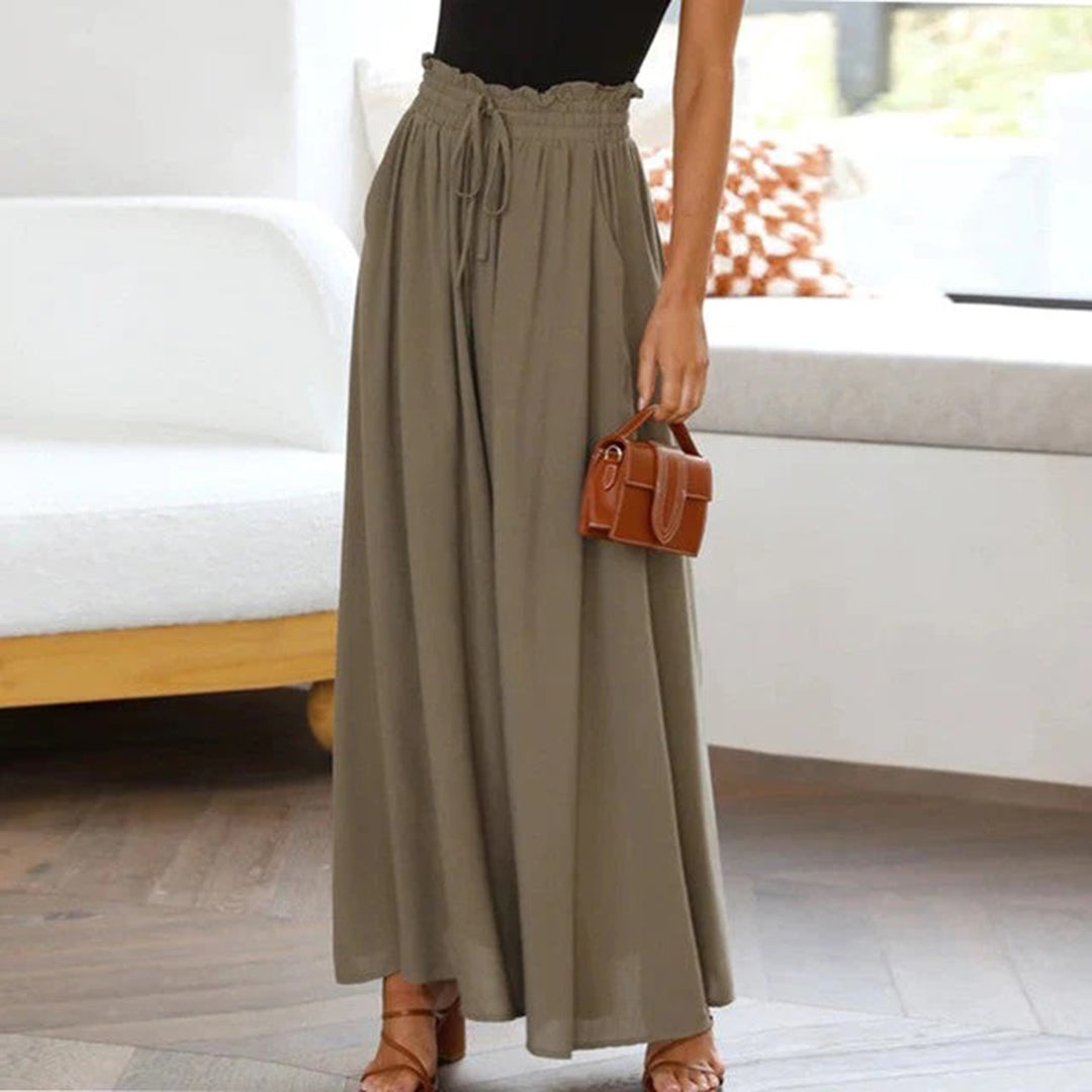 Relaxed Fit Wide-Leg Trousers