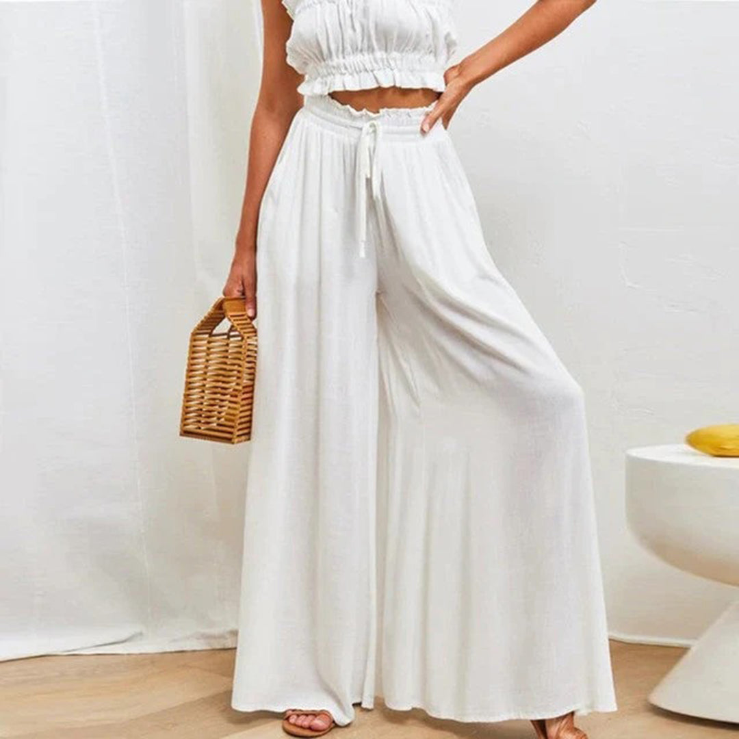 Relaxed Fit Wide-Leg Trousers