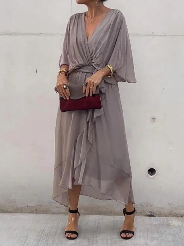 Belted Wrap Midi Dress