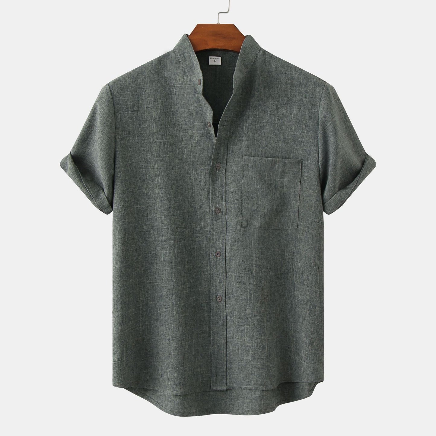 Casual Collarless Button Shir