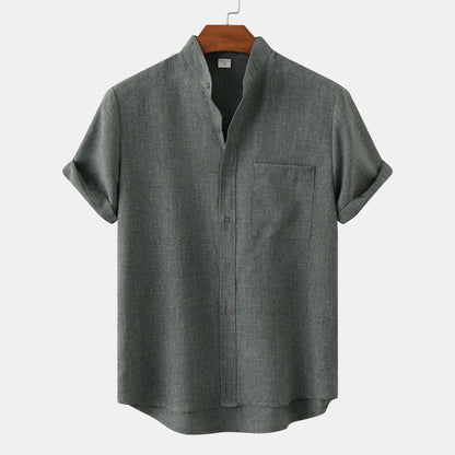 Casual Collarless Button Shir