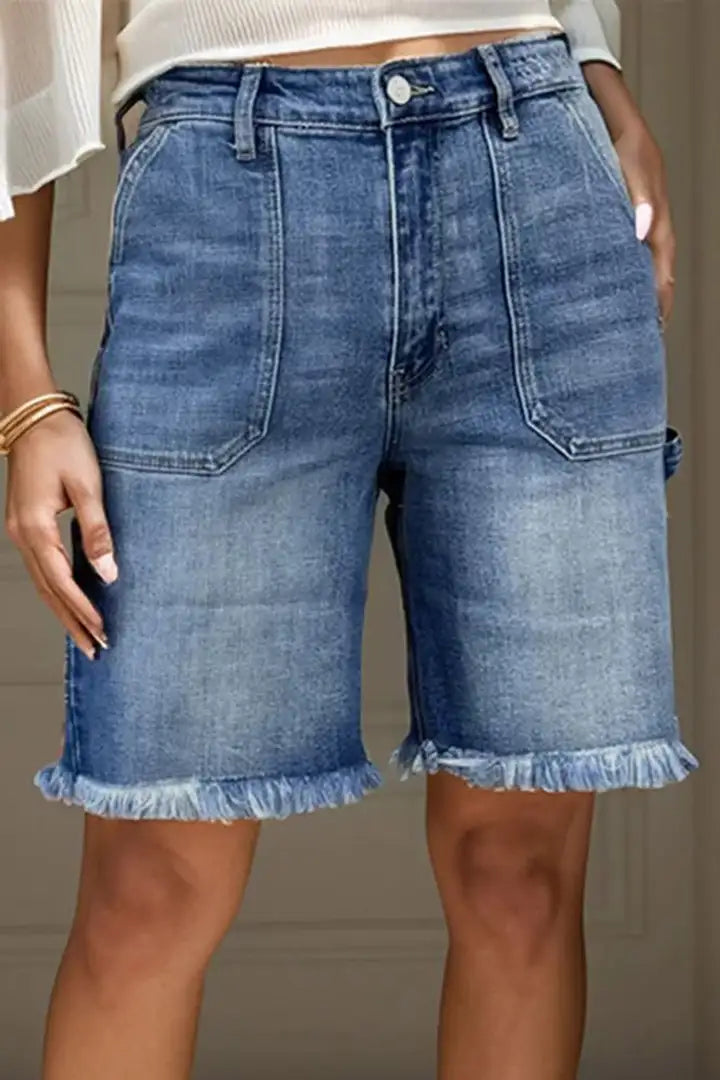 Raw Hem Utility Shorts