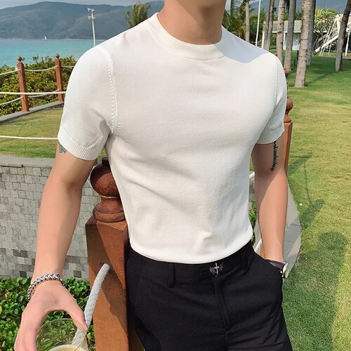Sleek Knit Crewneck Tee