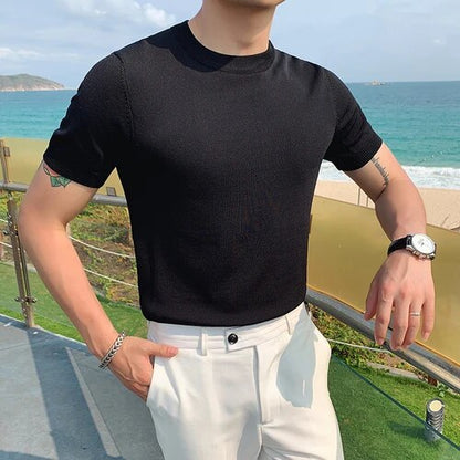 Sleek Knit Crewneck Tee