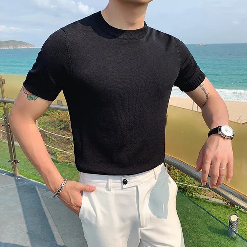 Sleek Knit Crewneck Tee
