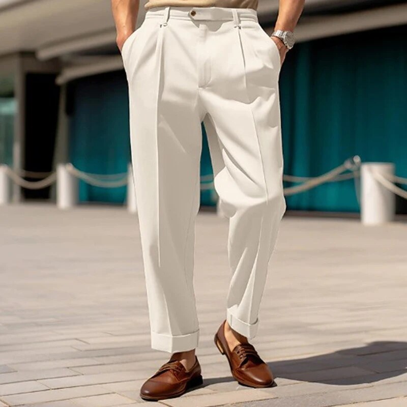 Tailored Straight-Leg Pants