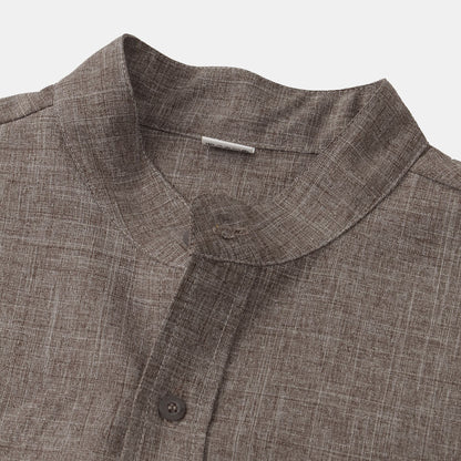 Casual Collarless Button Shir