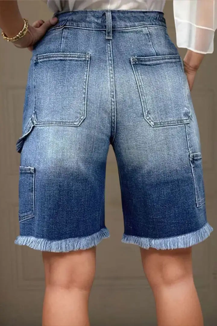 Raw Hem Utility Shorts
