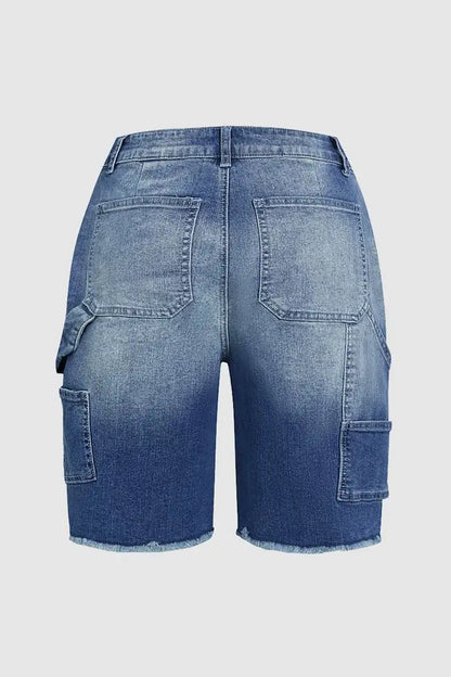 Raw Hem Utility Shorts