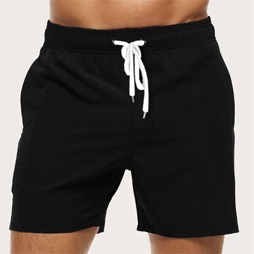 Solid Drawstring Shorts