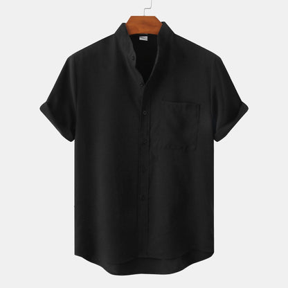 Casual Collarless Button Shir