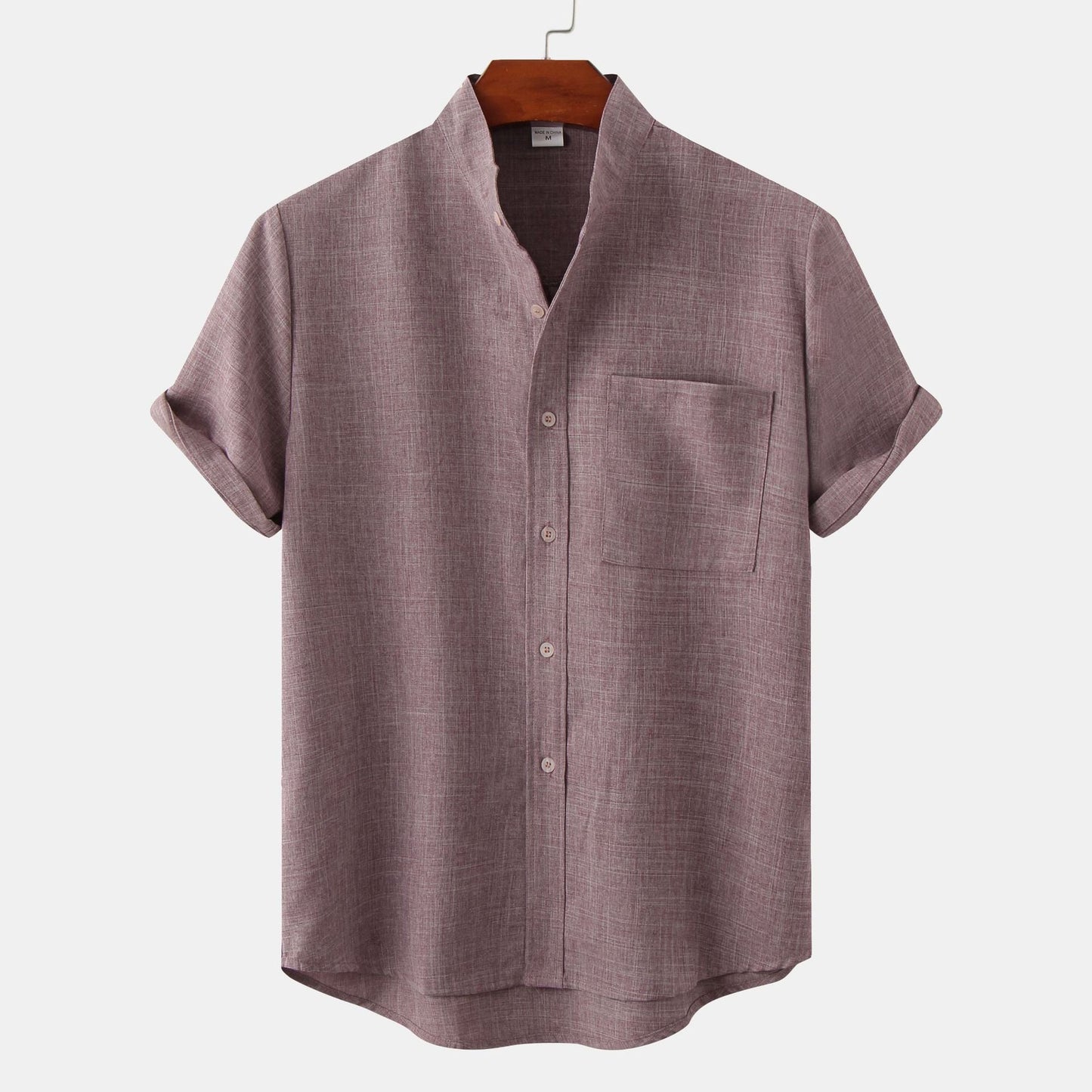 Casual Collarless Button Shir