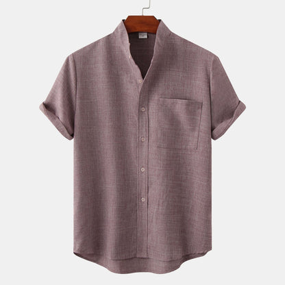 Casual Collarless Button Shir