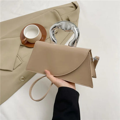 Geometric Mini Bag with Metallic Ring Handle