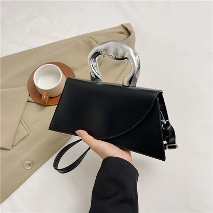 Geometric Mini Bag with Metallic Ring Handle