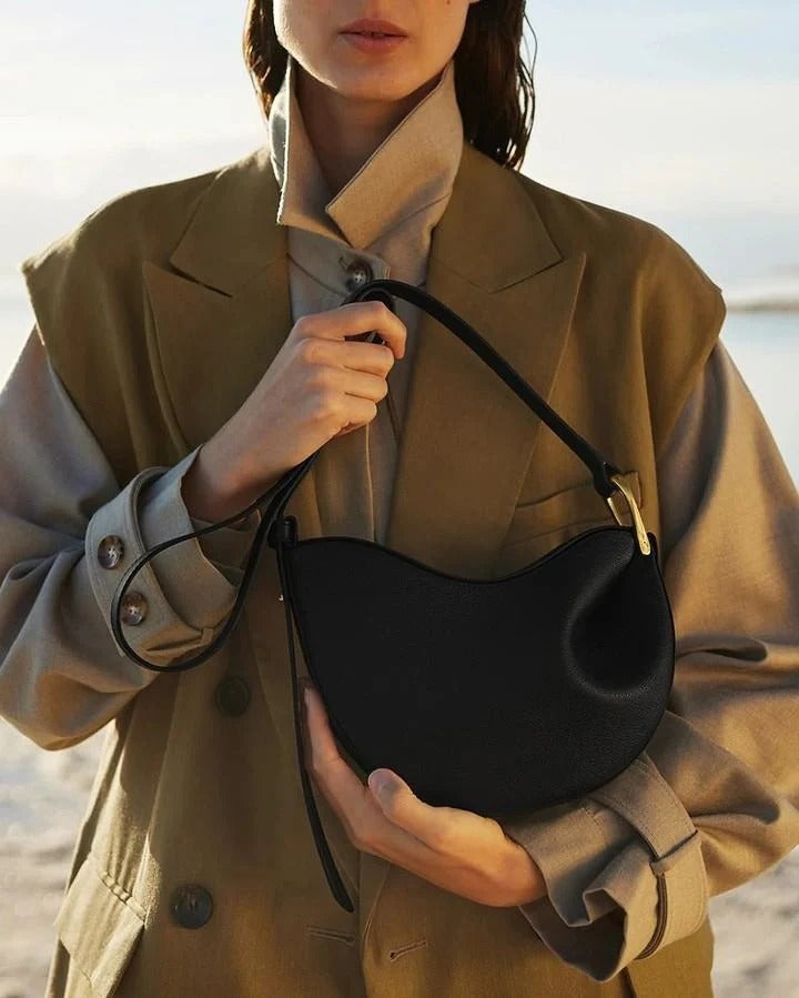 Sculpted Crescent Shoulder Bag