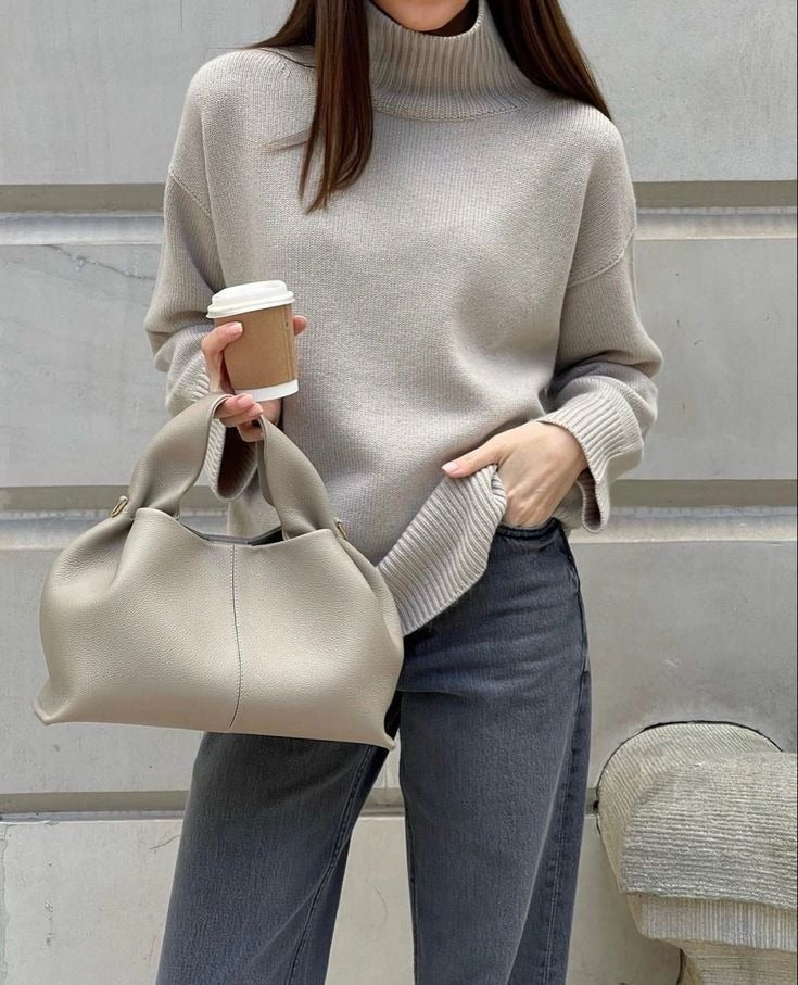 Folded Handle Day Bag