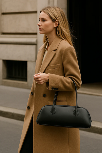 Minimal Barrel-Style Shoulder Bag
