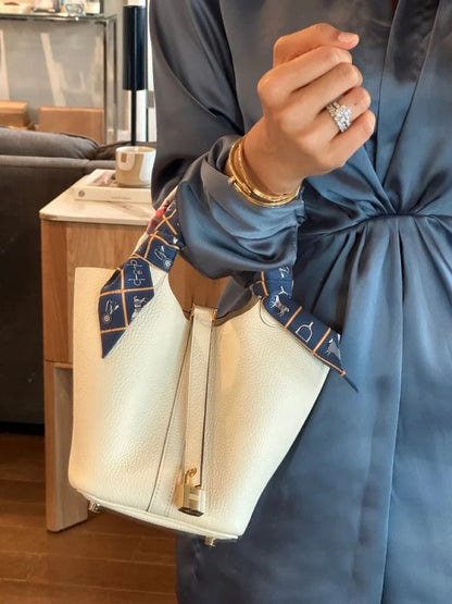 Structured Padlock Bucket Bag