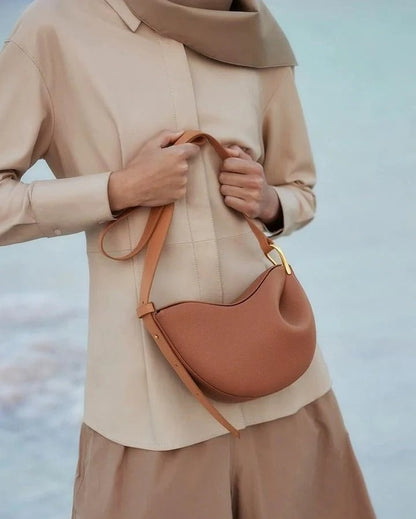 Sculpted Crescent Shoulder Bag