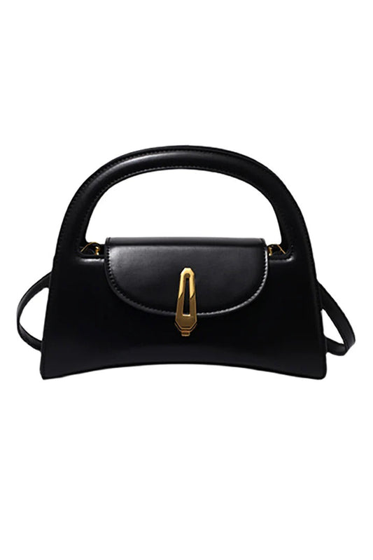Sculpted Flap-Closure Handbag