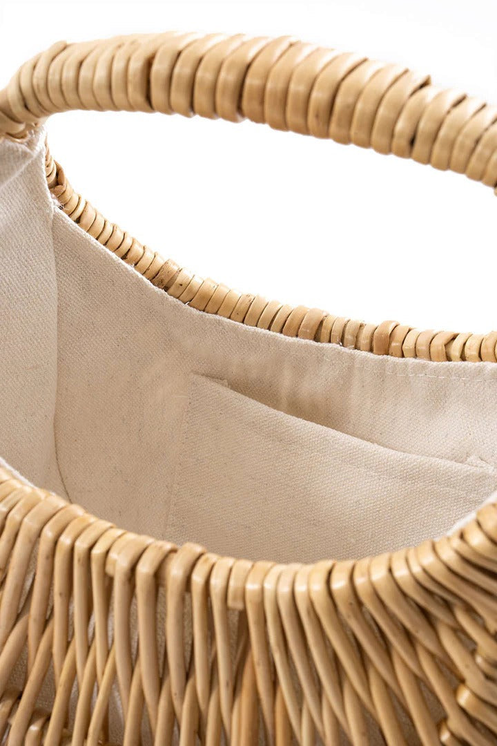 Textured Circular Woven Bag