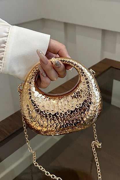 Textured Orb Clutch with Handle