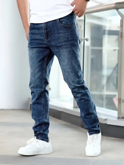 Mid-Rise Faded Jeans