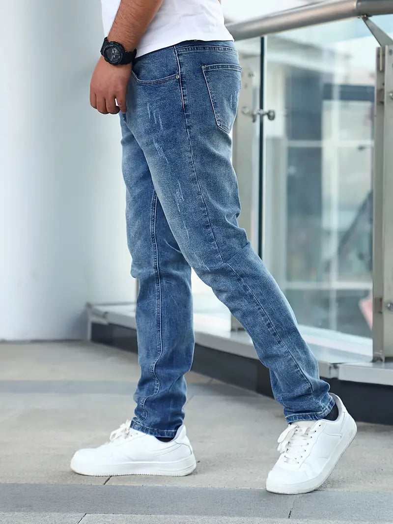 Mid-Rise Faded Jeans
