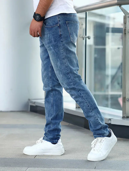 Mid-Rise Faded Jeans