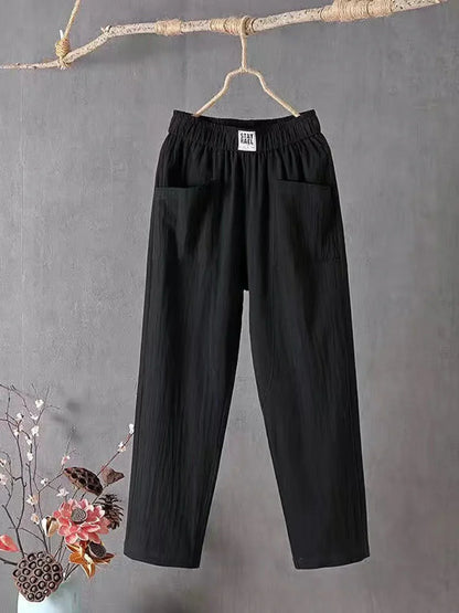 Gathered Waist Tapered Pants