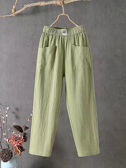 Gathered Waist Tapered Pants