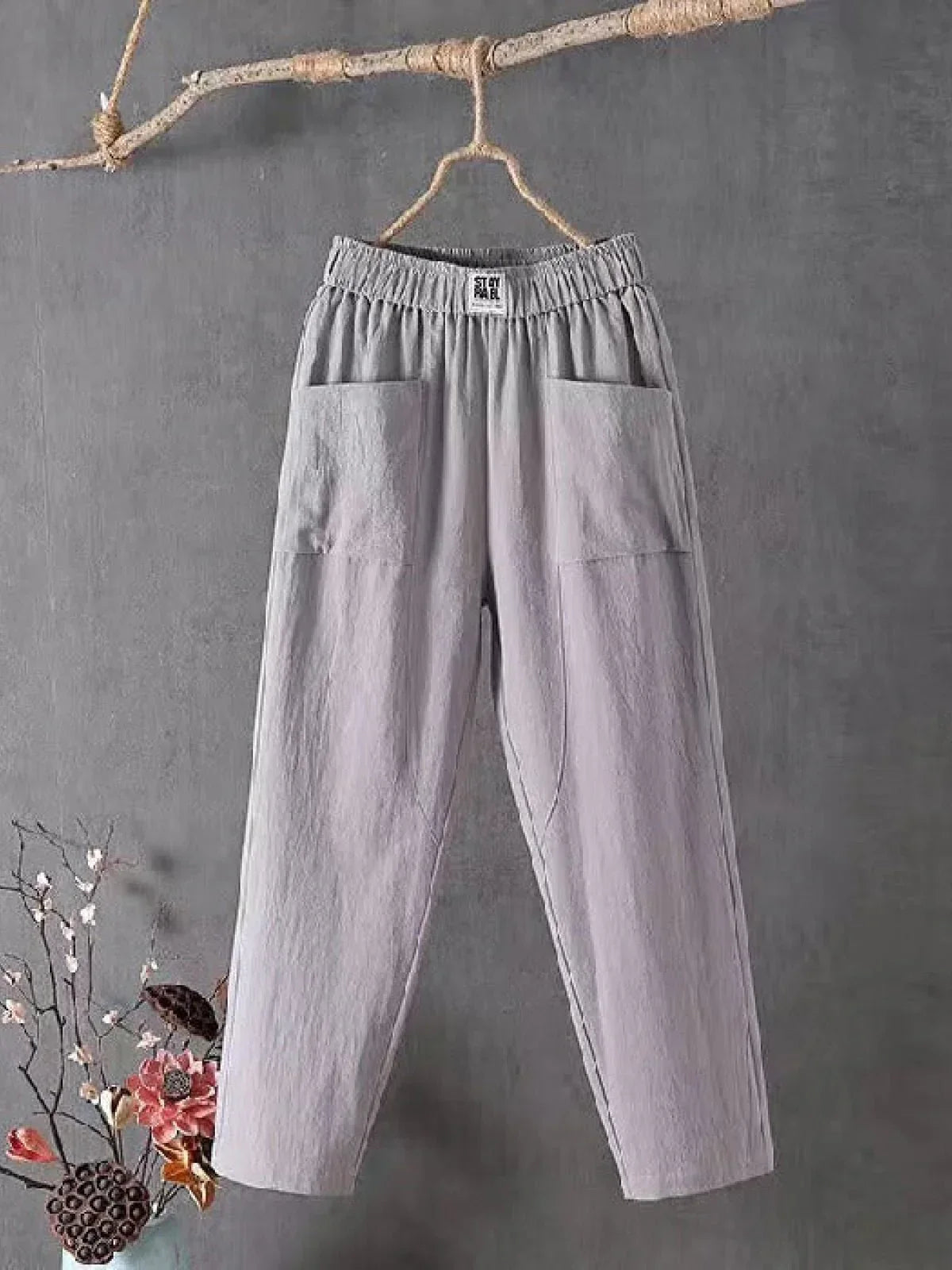 Gathered Waist Tapered Pants