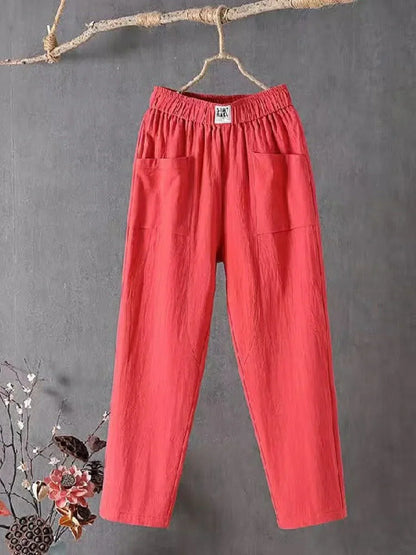 Gathered Waist Tapered Pants