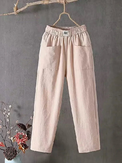 Gathered Waist Tapered Pants