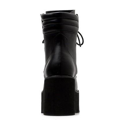 Treaded Lace-Up Ankle Boots