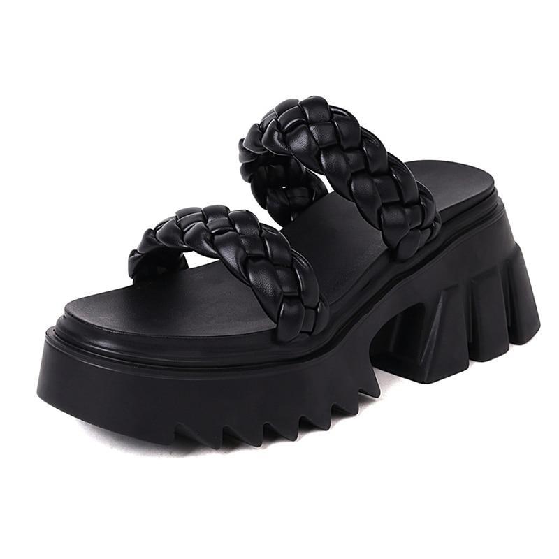 Twisted Strap Treaded Sandals