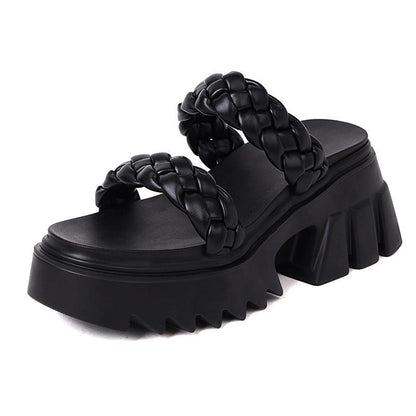 Twisted Strap Treaded Sandals