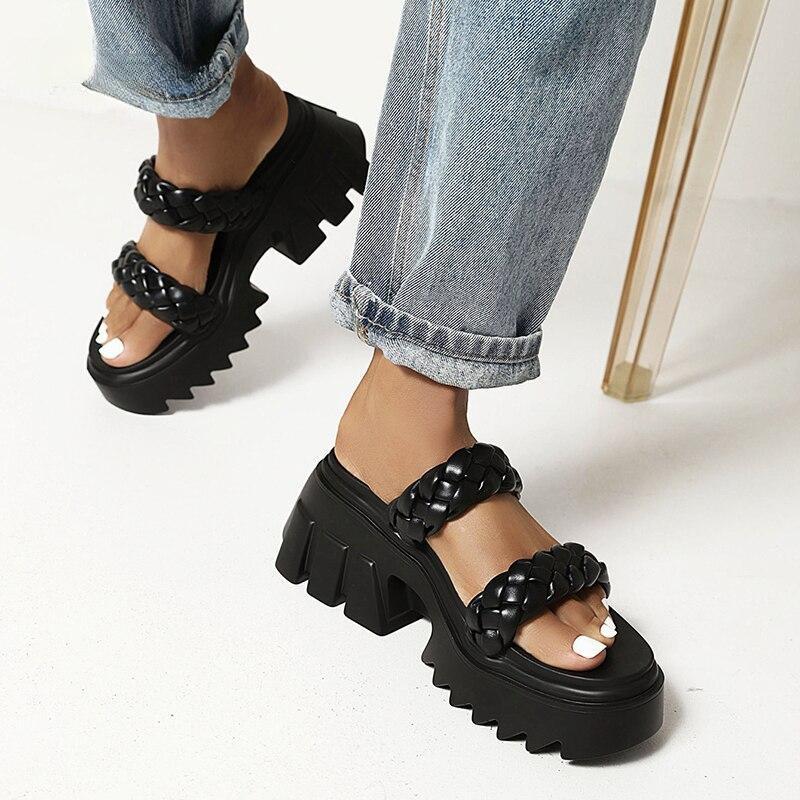 Twisted Strap Treaded Sandals