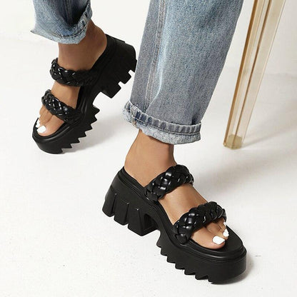 Twisted Strap Treaded Sandals