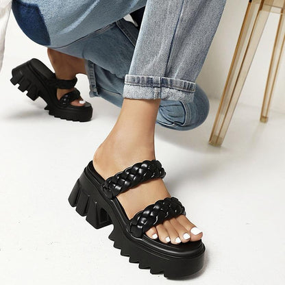 Twisted Strap Treaded Sandals