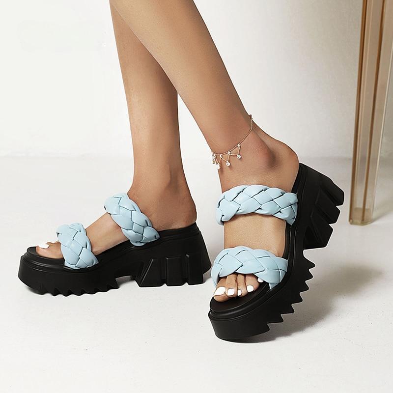 Twisted Strap Treaded Sandals