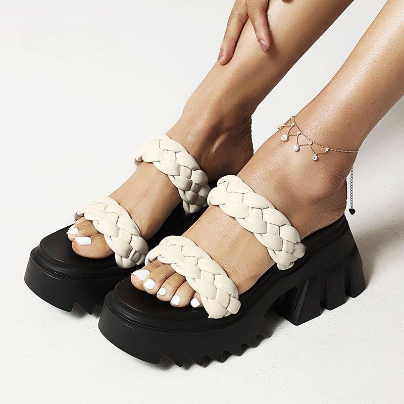 Twisted Strap Treaded Sandals