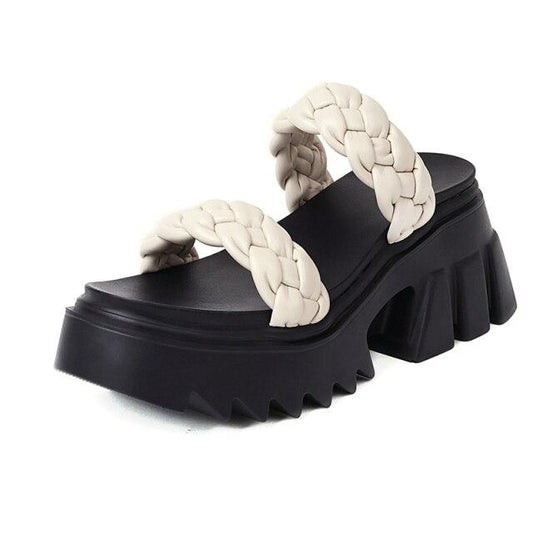 Twisted Strap Treaded Sandals