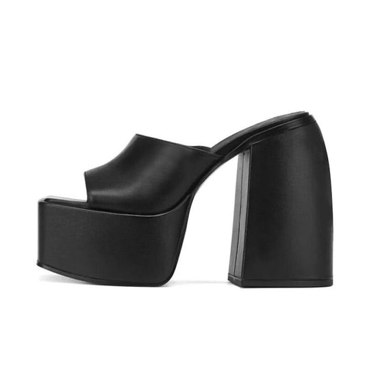 Curved Heel Slip-On Sandals