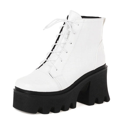 Textured Lace-Up Tread Boots